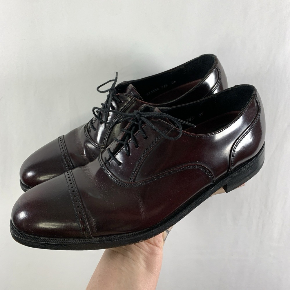 Florsheim Mens Leather Cap Toe Oxford Dress Shoes EU 37 US 7.5 Oxblood Burgundy